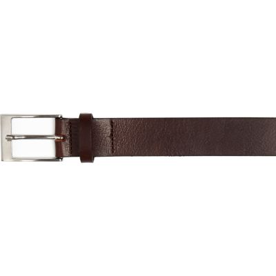 Brown slim leather belt